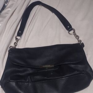 Black Liz Claborne black purse with gold colored chain